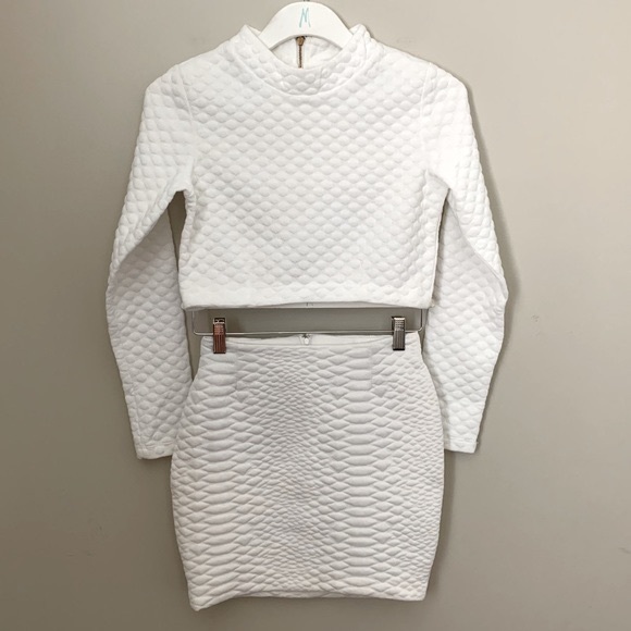 H&M size XS Quilted Mini Skirt & Crop Top - Picture 2 of 13